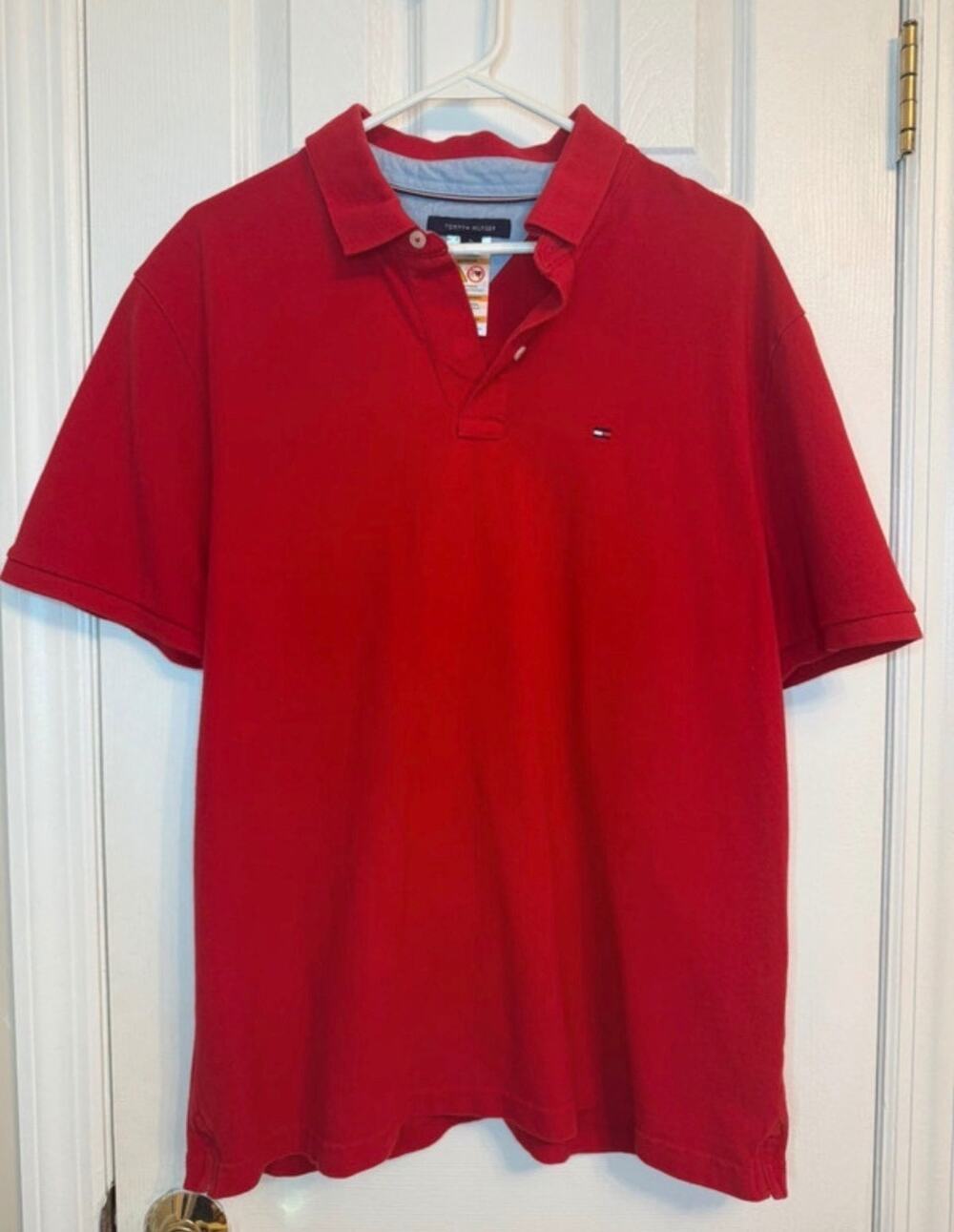 Tommy Hilfiger men's extra large, red polo shirt, short sleeve